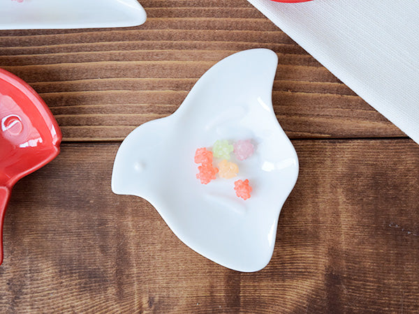 3.2" Kohaku Mamezara Lucky Charm White Condiment Dishes Set of 5 - Chidori