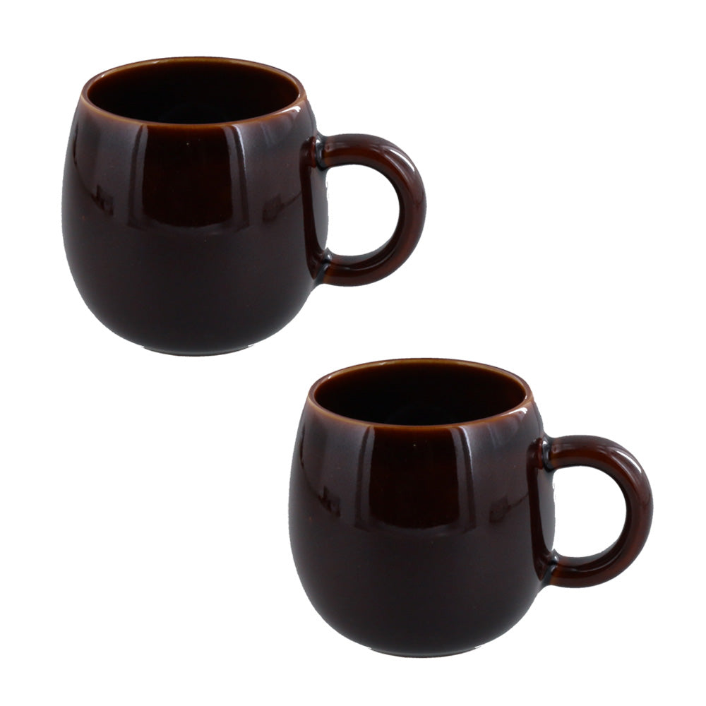 COLONT Ceramic Coffee Mugs Set of 2 - Brown