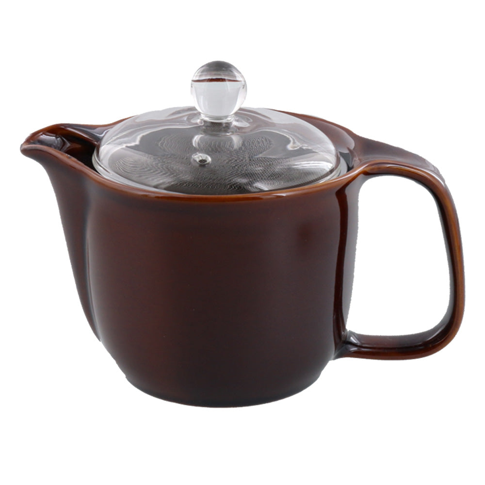 COLONT 20.3 oz Brown Teapot with Glass Lid and Removable Infuser