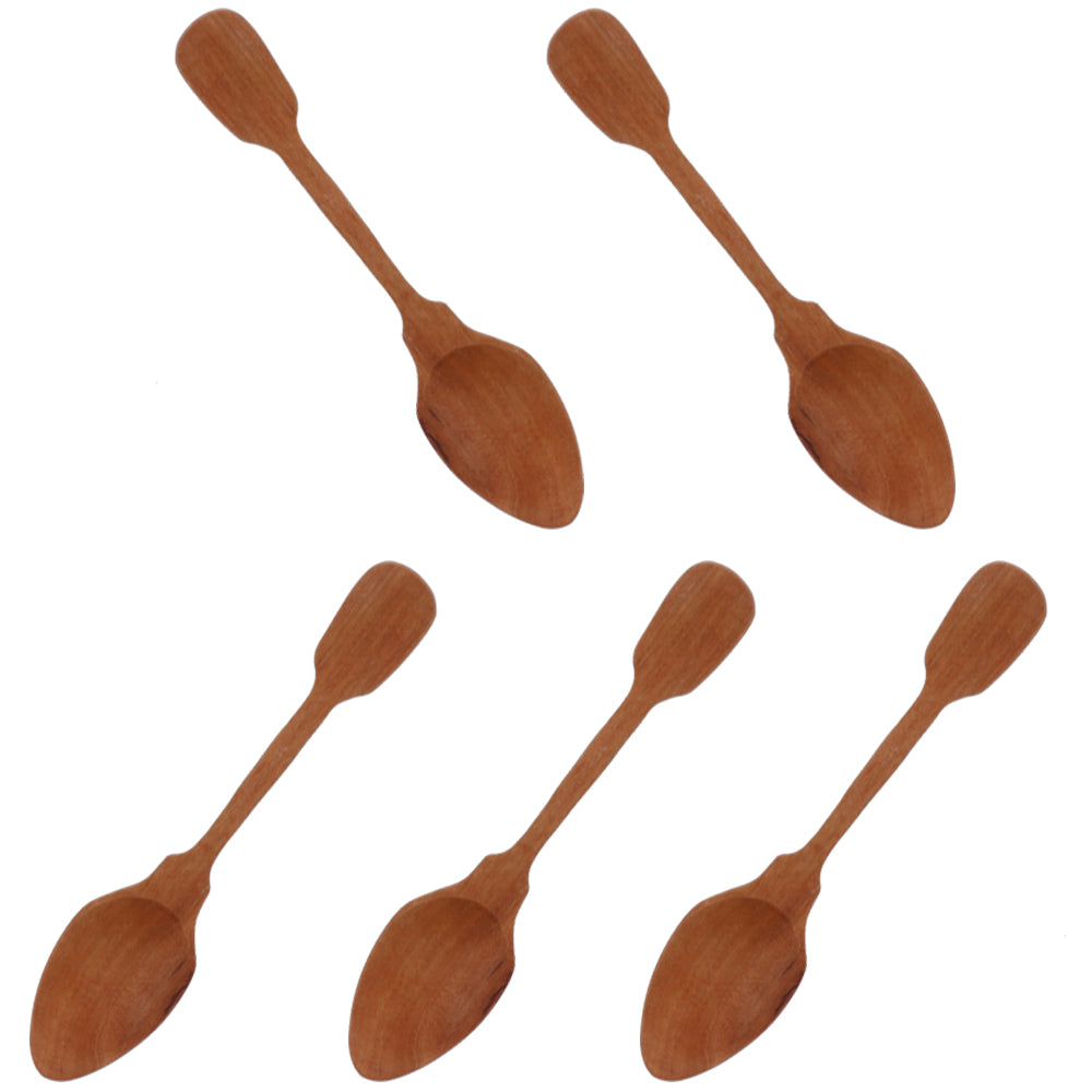 5.9" Vintage Style Sawo Wooden Spoons Set of 5 - Medium