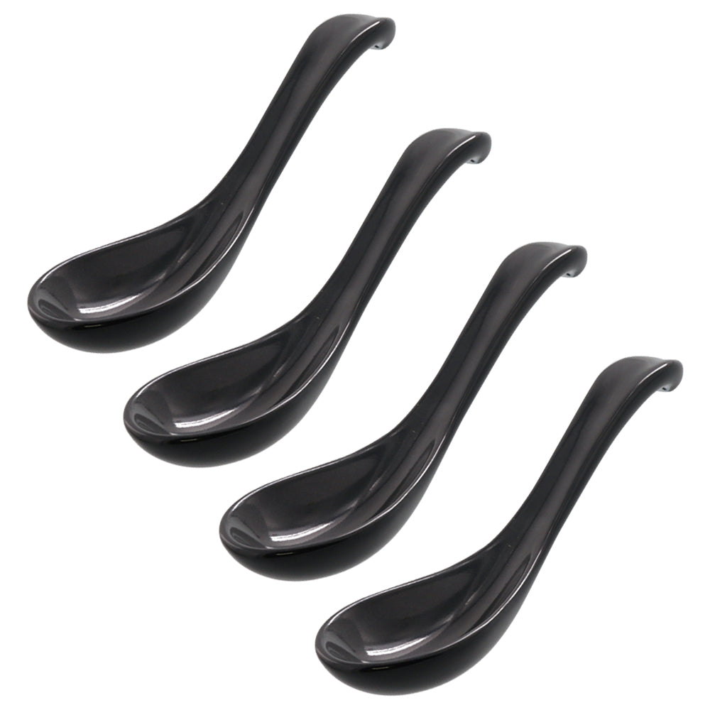 Round Soup Spoon Set of 4 - Black