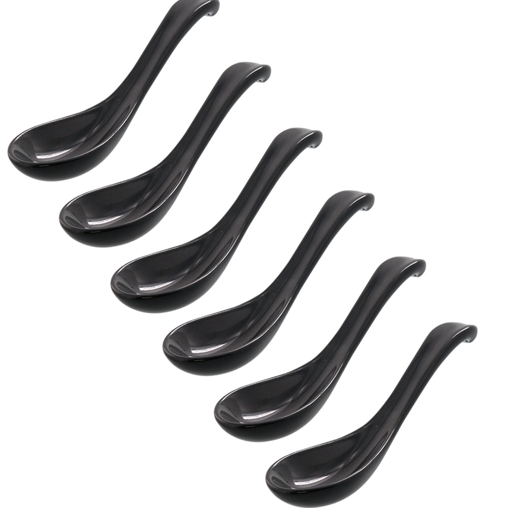 Round Soup Spoon Set of 6 - Black