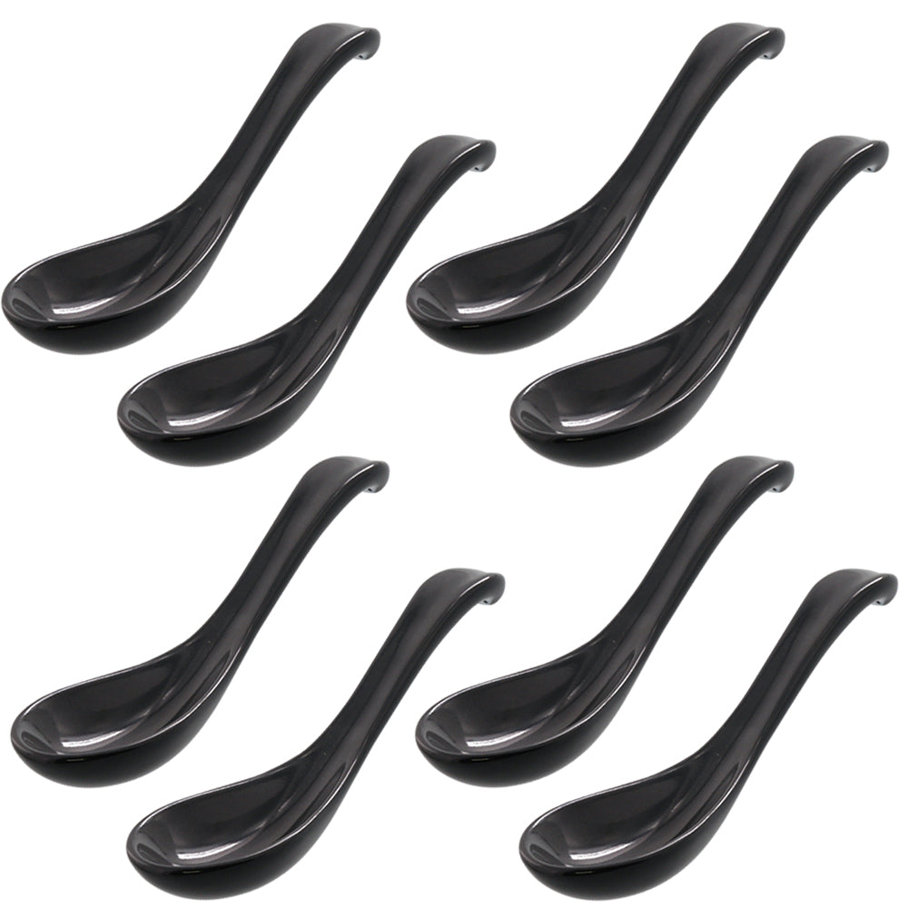 Round Soup Spoon Set of 8 - Black