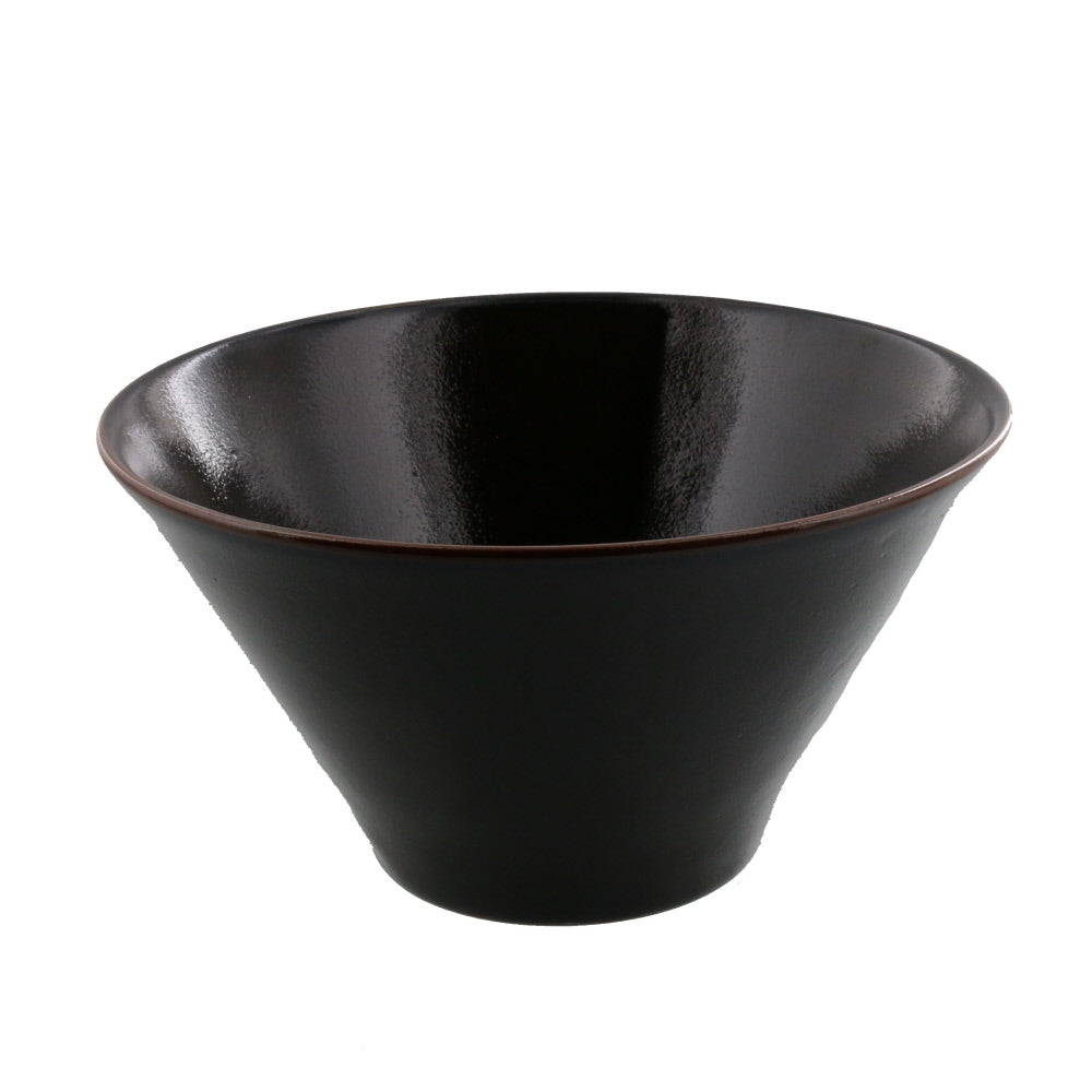 44 oz Yuzu Tenmoku Black Trapezoidal Bowl - Medium