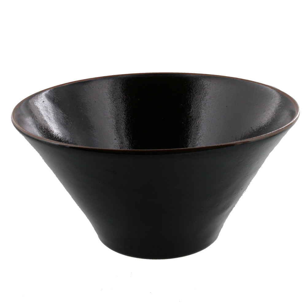 61 oz Yuzu Tenmoku Black Trapezoidal Bowl - Large