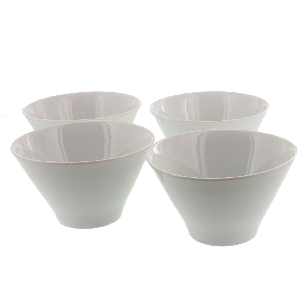 14 oz Extra Small White Trapezoidal Bowl Set of 4