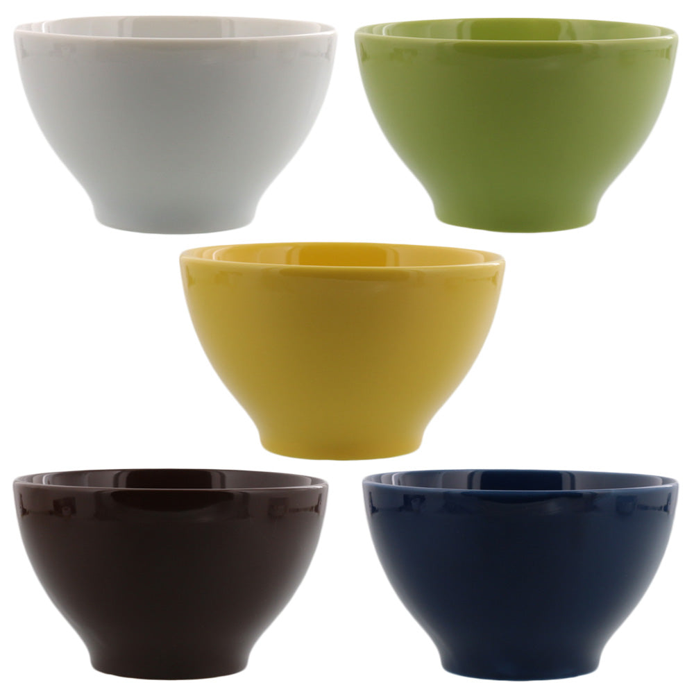 Café Au Lait Bowl Set of 5- Assorted Colors