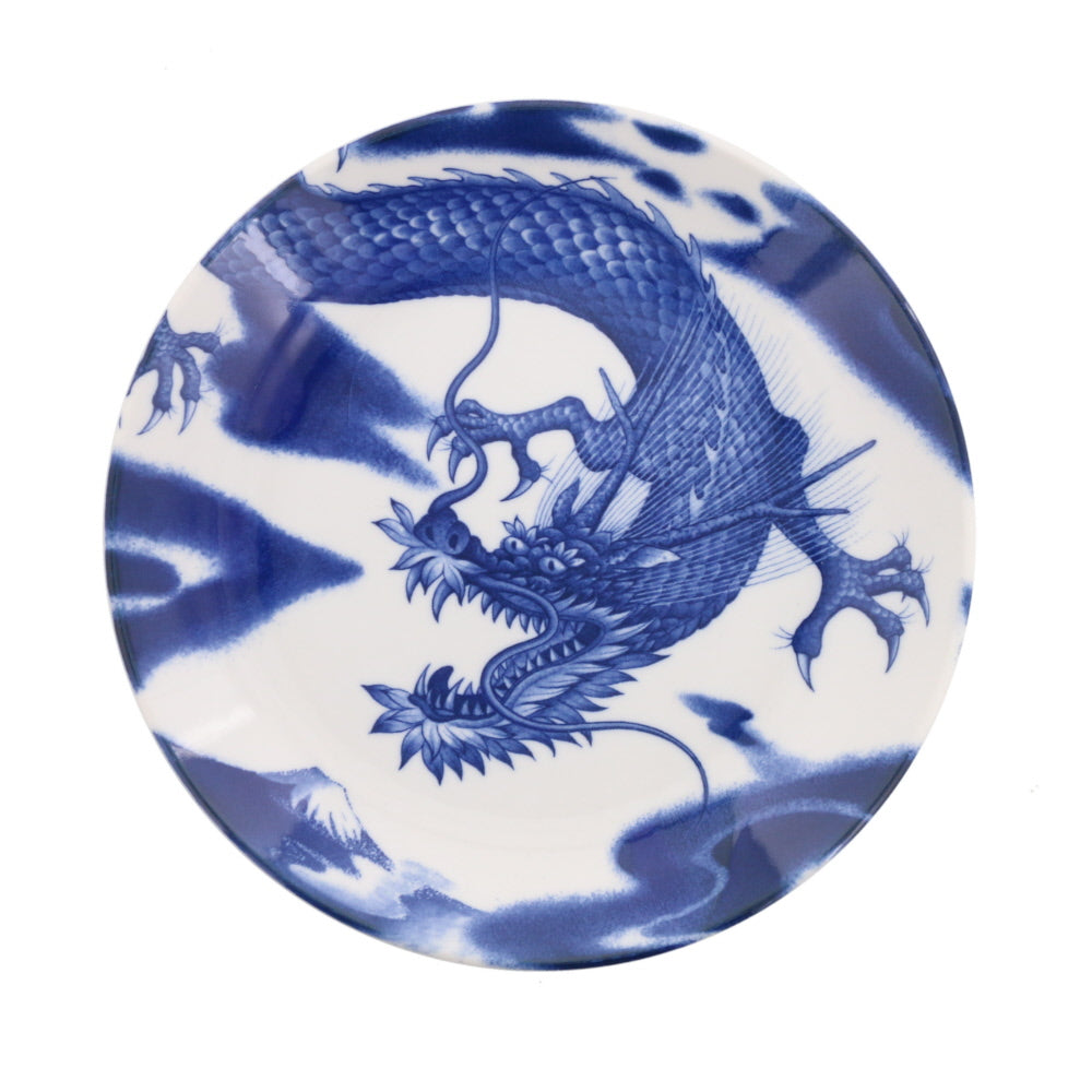 Blue and White Dinner Plate - Dragon
