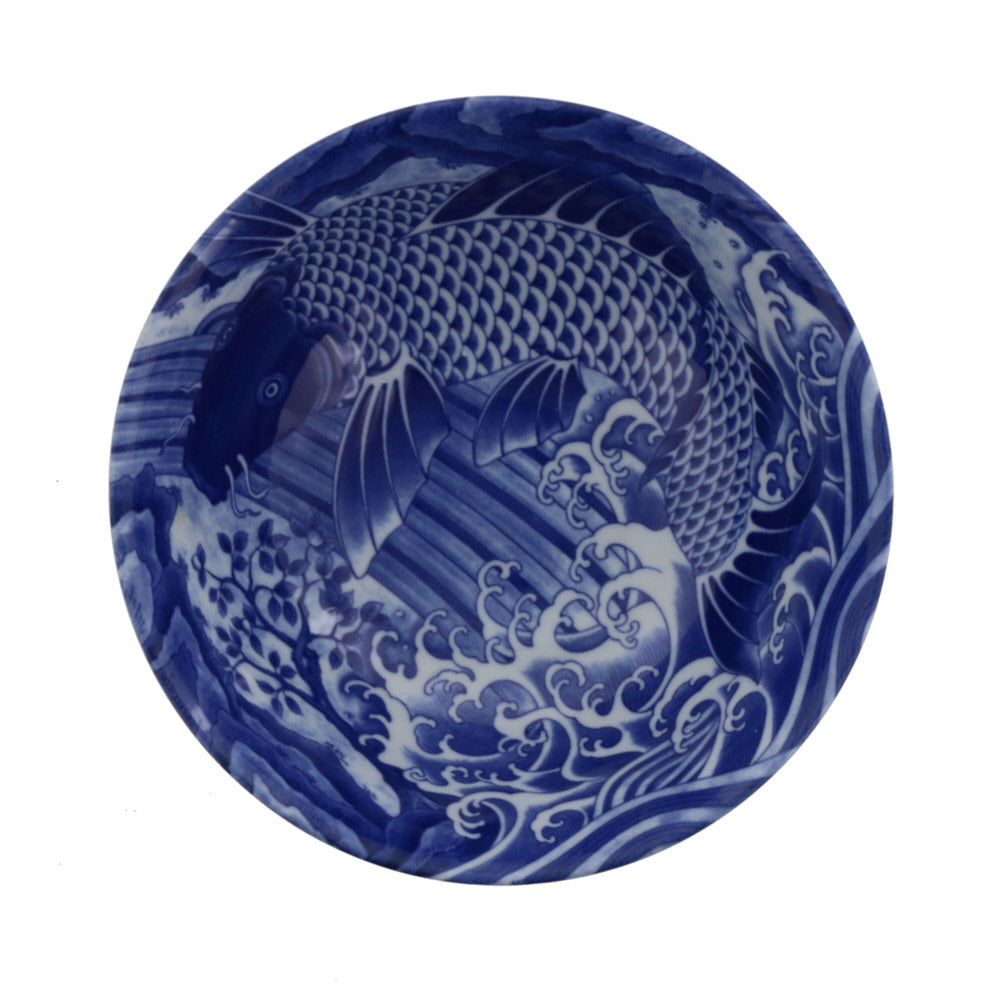 Blue and White Donburi Bowl - Koi