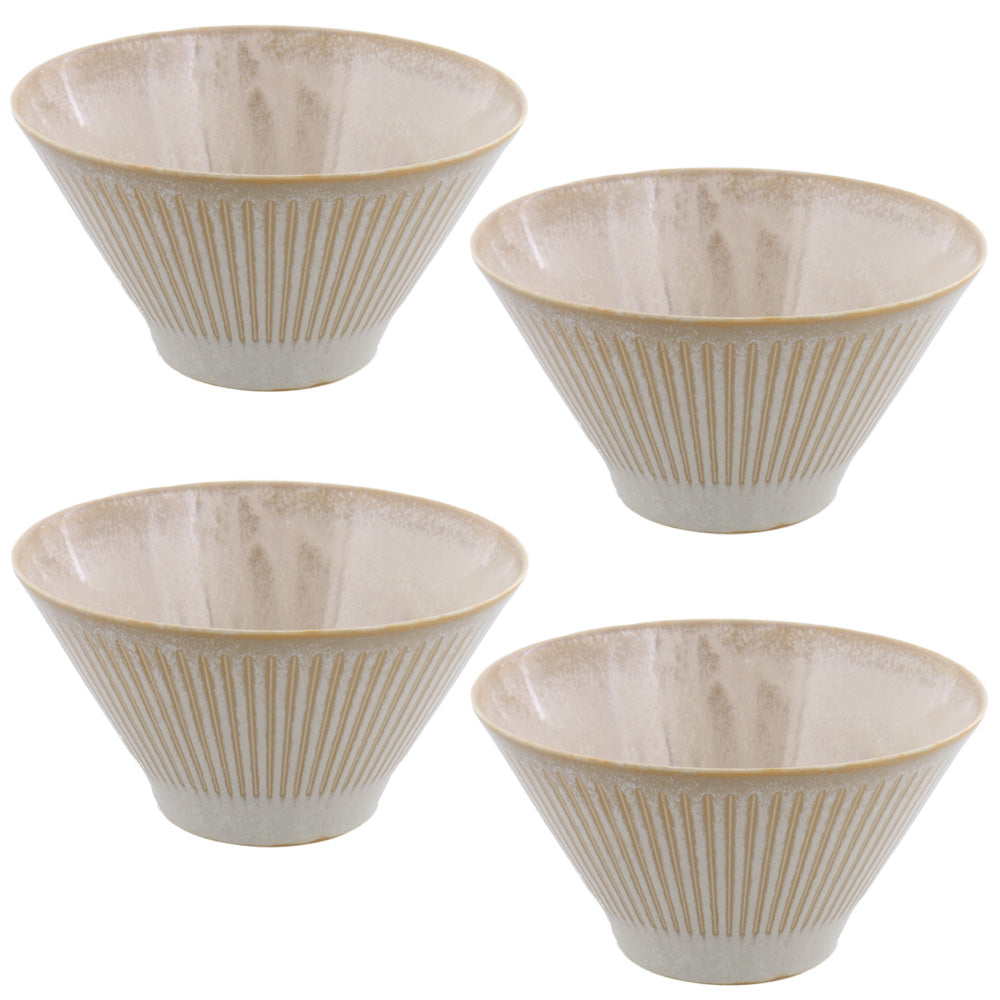 Beige Trapezoidal Ramen Donburi Bowl - Small