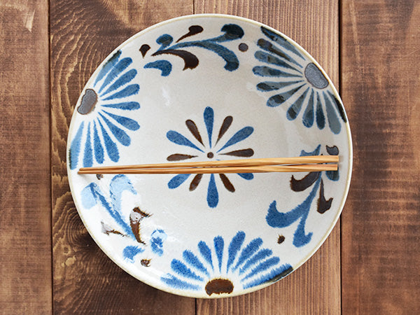 Ryukyu Blue and White Multi-Purpose Bowl - Flowers