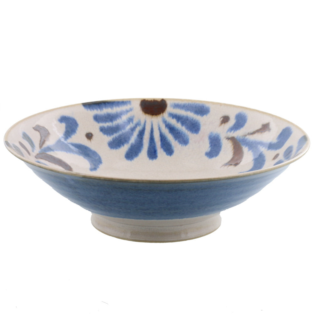 Ryukyu Blue and White Multi-Purpose Bowl - Flowers