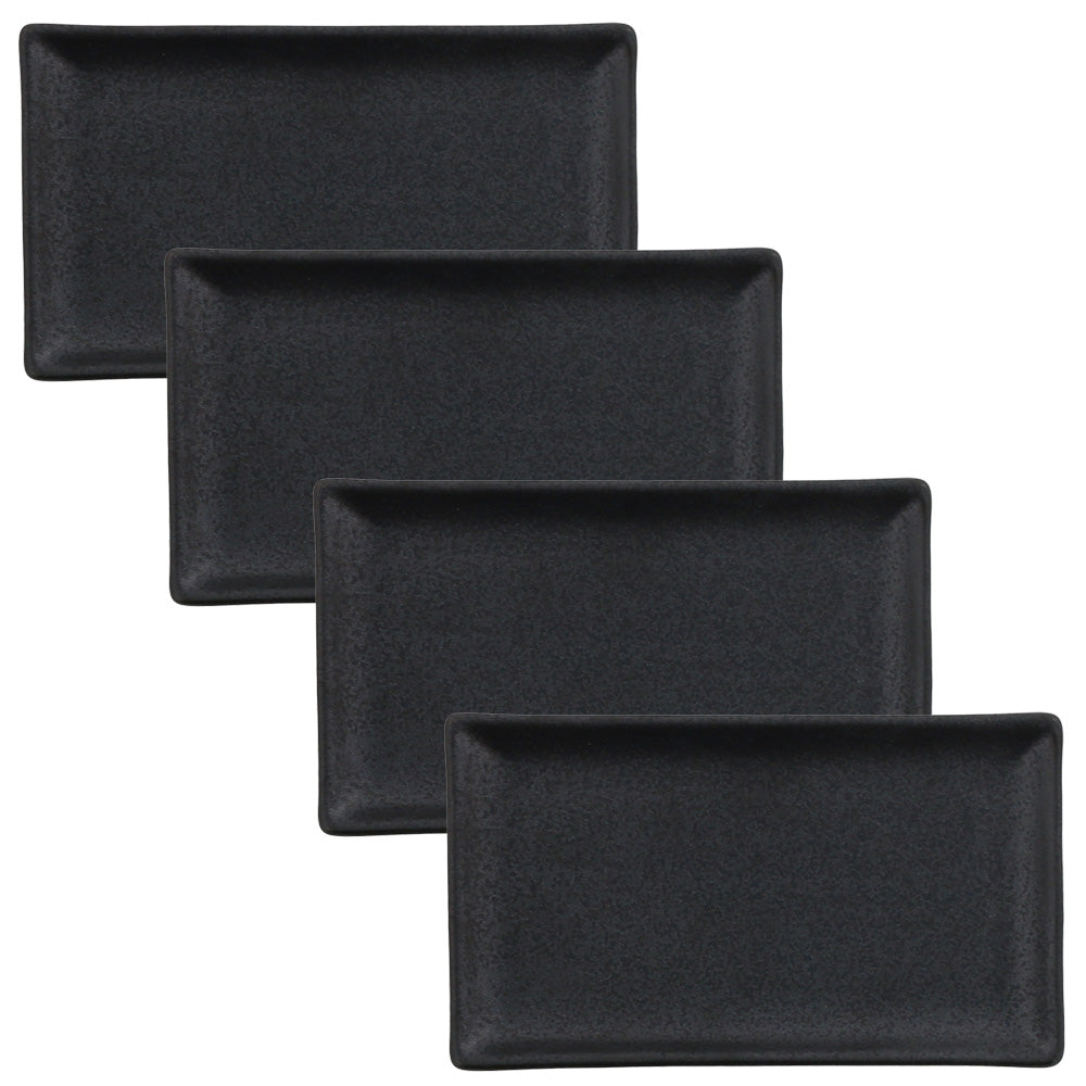 Rectangular Appetizer Plate Set of 4 - Black