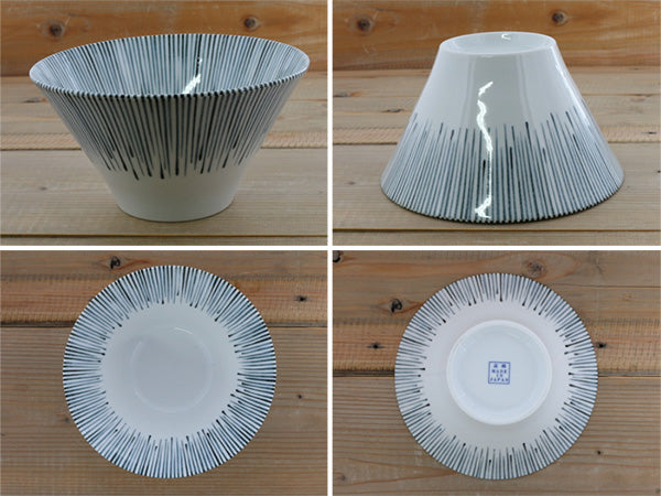 Aitokusa Trapezoidal Donburi Bowl - Blue and White