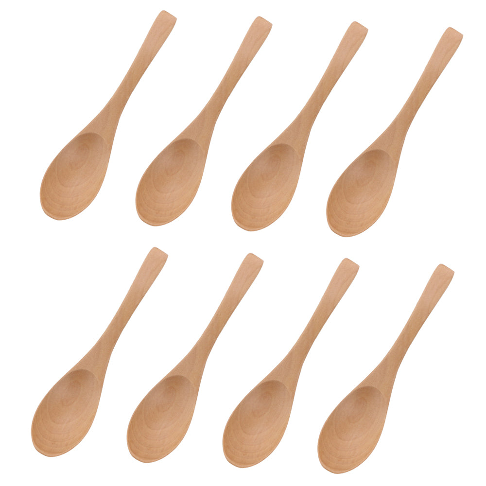 Hand-Made Wooden Soup Spoon Set of 8
