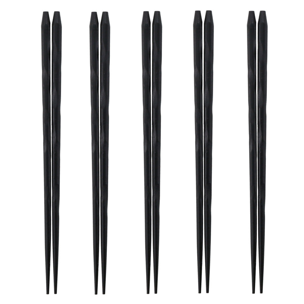 Natural Wood Chopsticks Set of 5 - Black