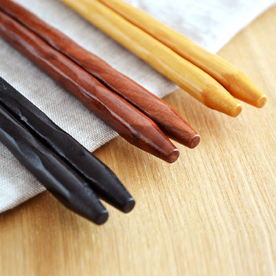 Natural Wood Chopsticks Set of 5 - Yellow