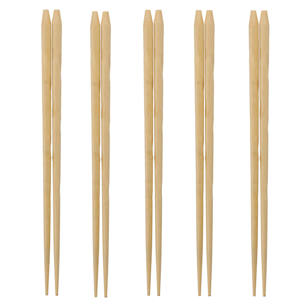 Natural Wood Chopsticks Set of 5 - Yellow