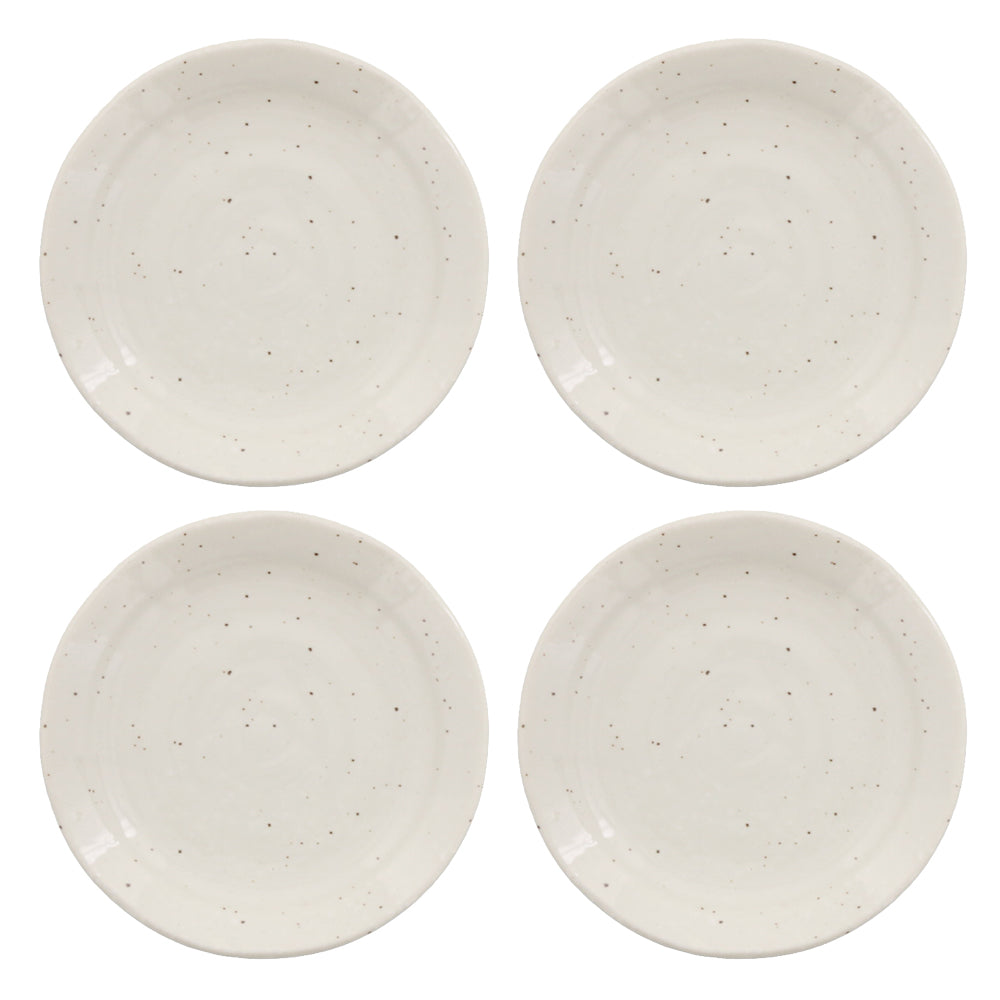 Traditional Japanese White Plate Set of 4 - Medium