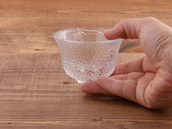 Clear Polka Dot Glass Sake Cup Set of 4