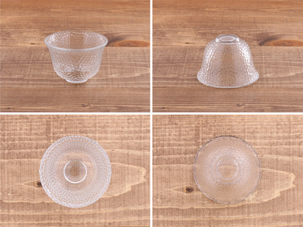 Clear Polka Dot Glass Sake Cup Set of 4