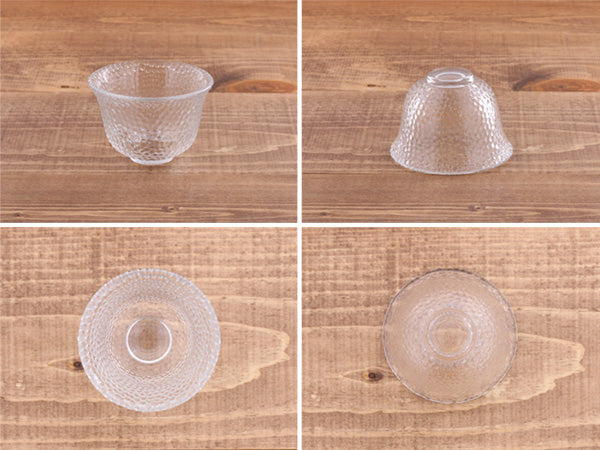 Clear Polka Dot Glass Sake Cup Set of 4