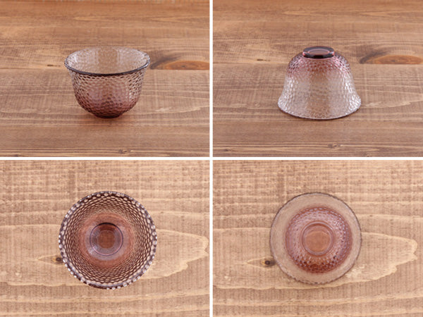 Clear Polka Dot Glass Sake Cup Set of 4 - Pink
