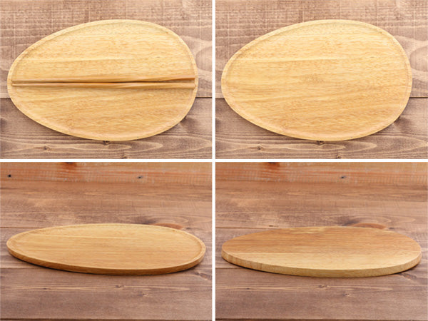 Egg Shaped Wooden Tray Set of 4 - Small