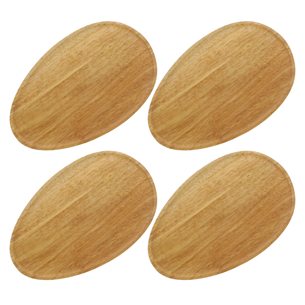 Egg Shaped Wooden Tray Set of 4 - Small