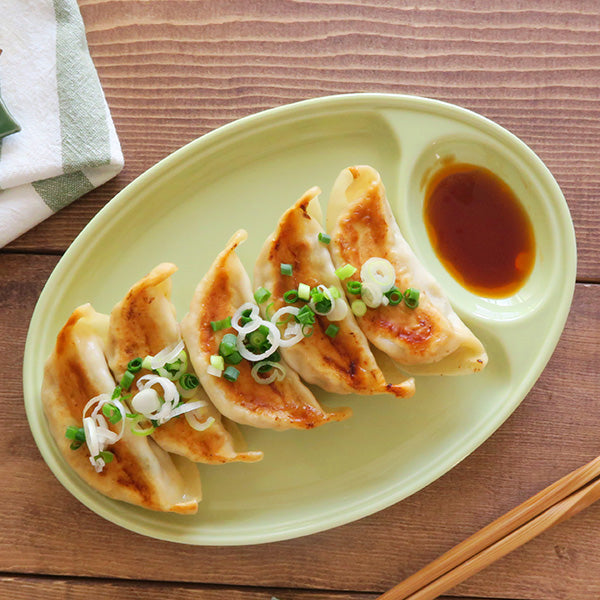 Divided Gyoza Plates Set of 2 - Green