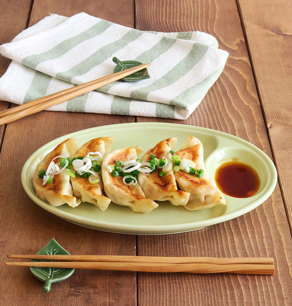 Divided Gyoza Plates Set of 2 - Green