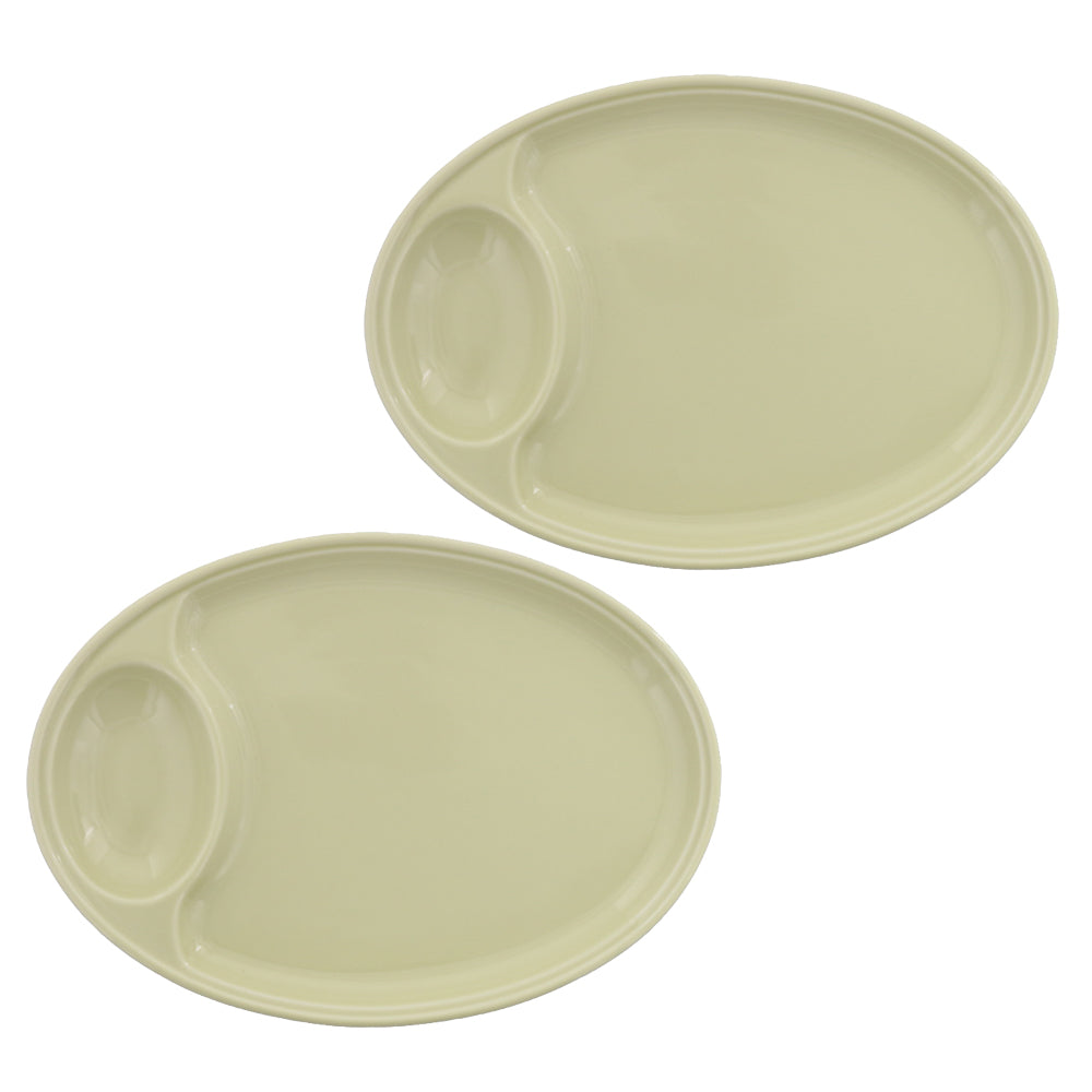 Divided Gyoza Plates Set of 2 - Green