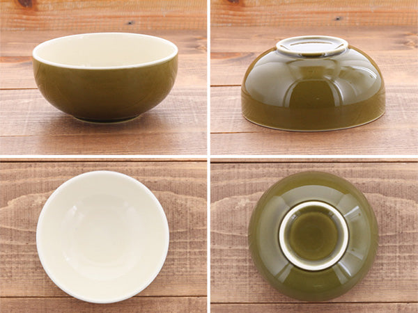 FAVO 5.1" Two-Tone Porcelain Salad Bowls Set of 2 - Green