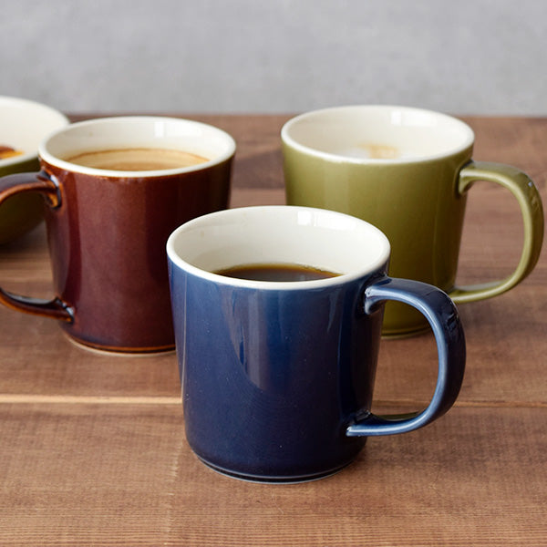 FAVO Two-Tone Porcelain Coffee Mugs Set of 2 - Navy Blu