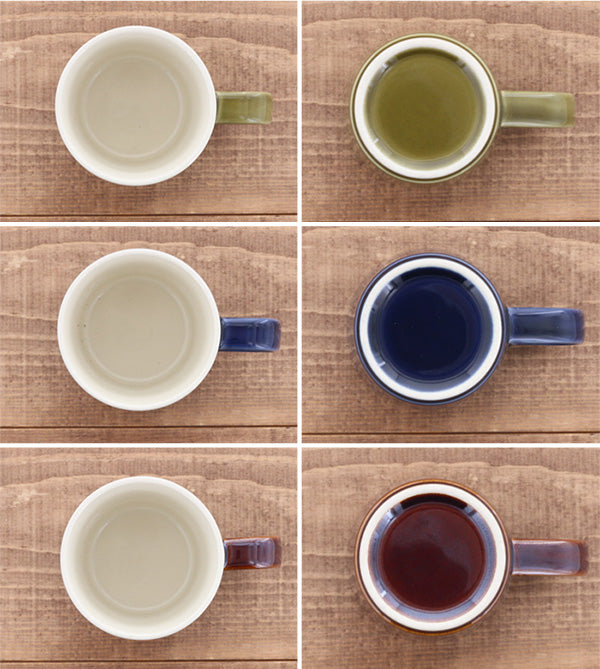 FAVO Two-Tone Porcelain Coffee Mugs Set of 2 - Green