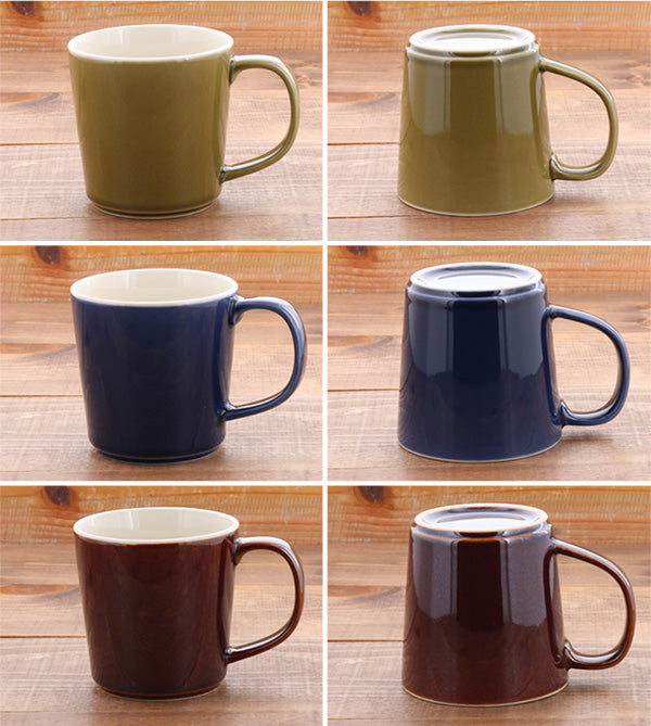 FAVO Two-Tone Porcelain Coffee Mugs Set of 2 - Brown