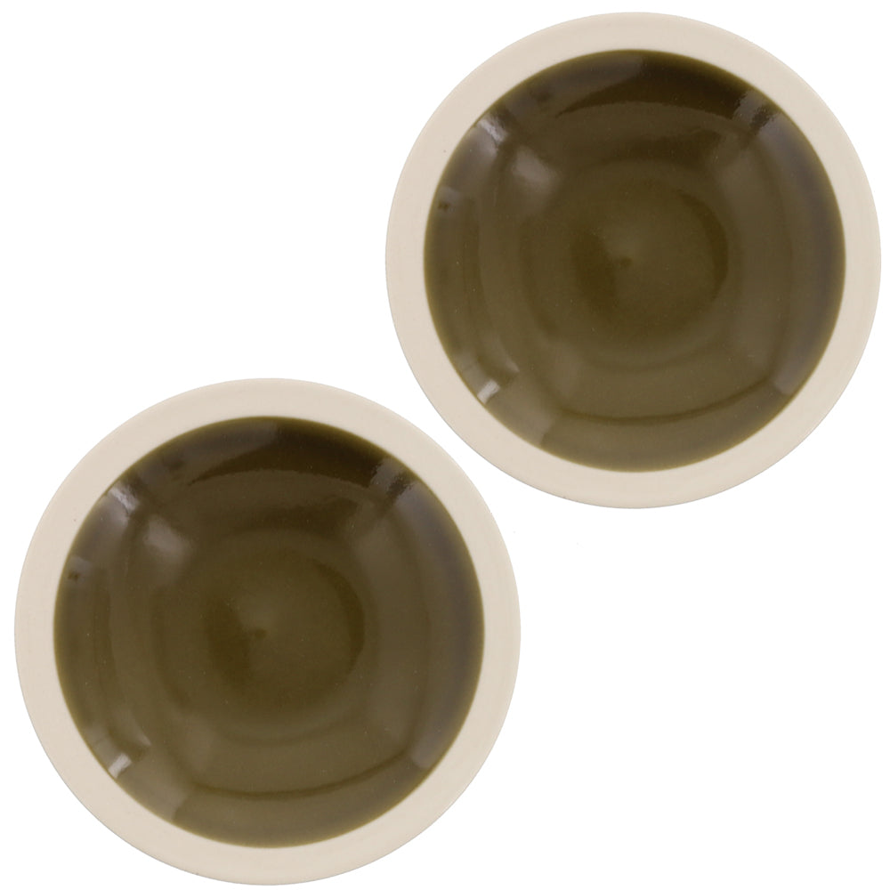 FAVO 6.1" Two-Tone Porcelain Dessert Plates Set of 2 - Green