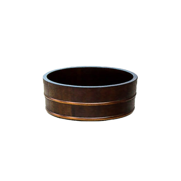 10.6" Wooden Tub Morikomi Oke For Chirashizushi, Sashimi and Soba - Black