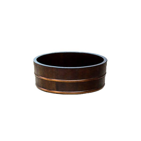 10.6" Wooden Tub Morikomi Oke For Chirashizushi, Sashimi and Soba - Black